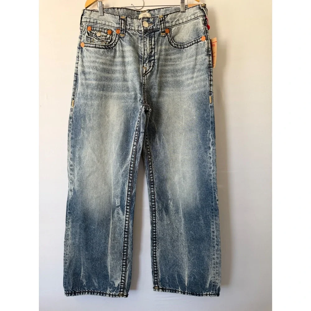 True Religion Jeans Vinny Ultra Baggy Super T Electric Groove Wash Blue Size 36